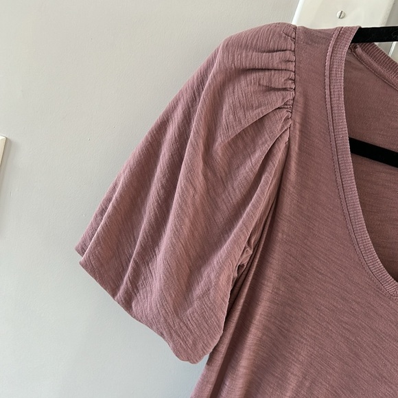 Nation Geri V-Neck Peasant Puff Sleeve Dress- Santa Fe - Picture 8 of 15